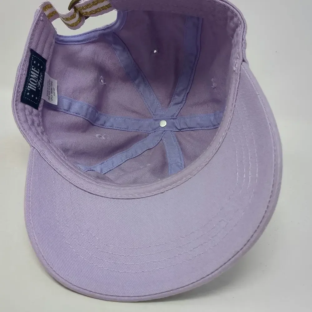 Home Free Baseball Cap Purple One Size MN Chenille Gold Glitter Slideback Hat